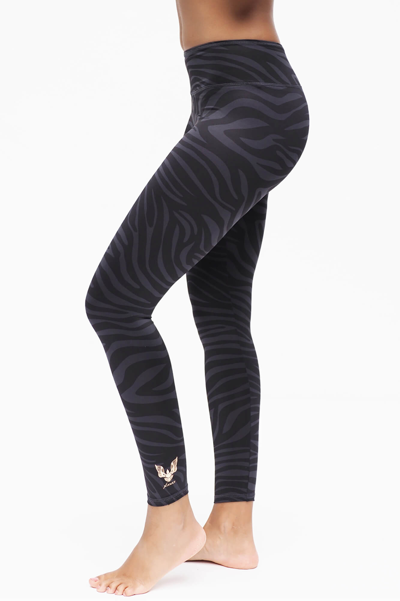 Yoga-Leggings Ganga 7/8 - zebra anthracite - YOGISHOP