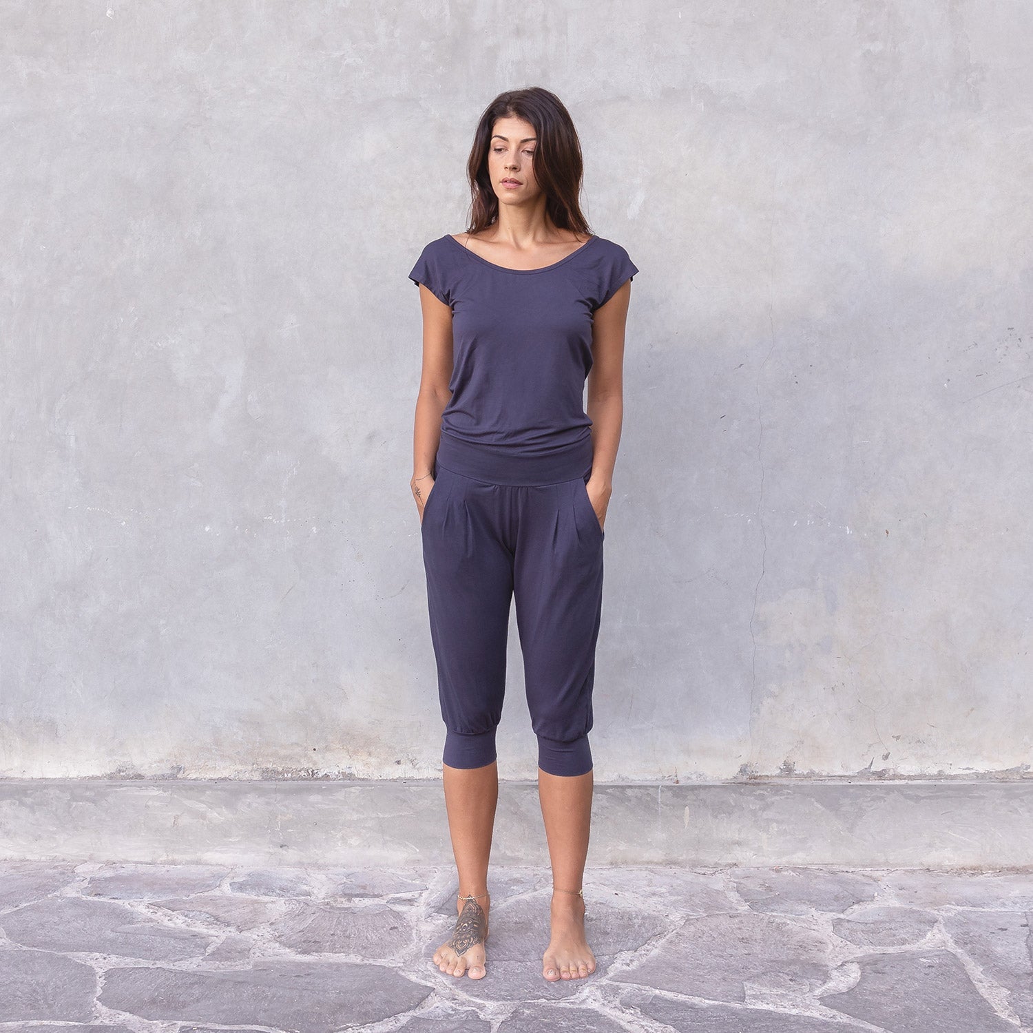 3/4 Jumpsuit "Chandra" - nightblue - YOGISHOP