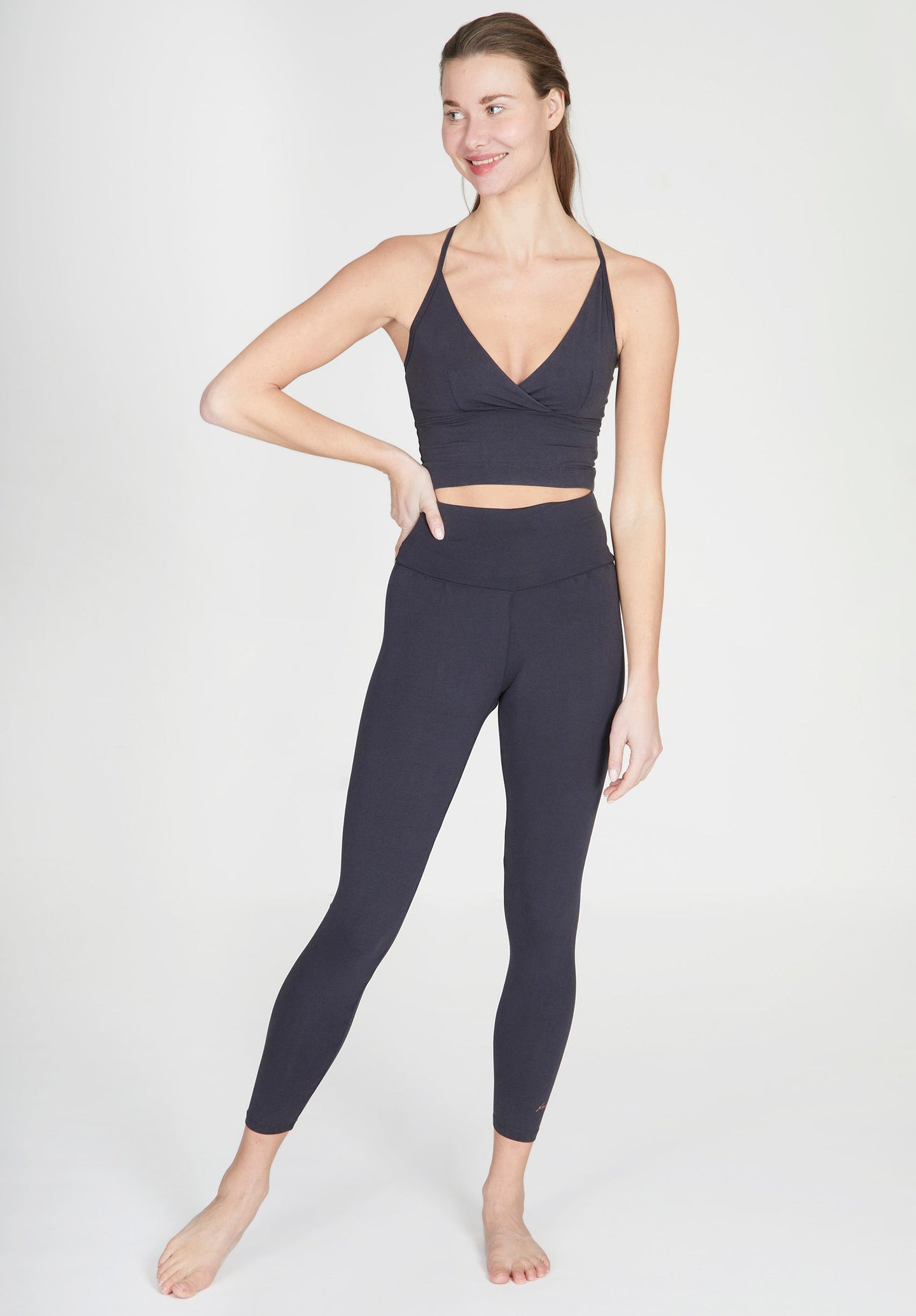 Yoga-Leggings Love - anthracite - YOGISHOP