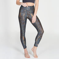 Yoga-Leggings Lux -  deep blue wild