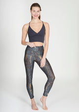 Yoga-Leggings Lux -  deep blue wild