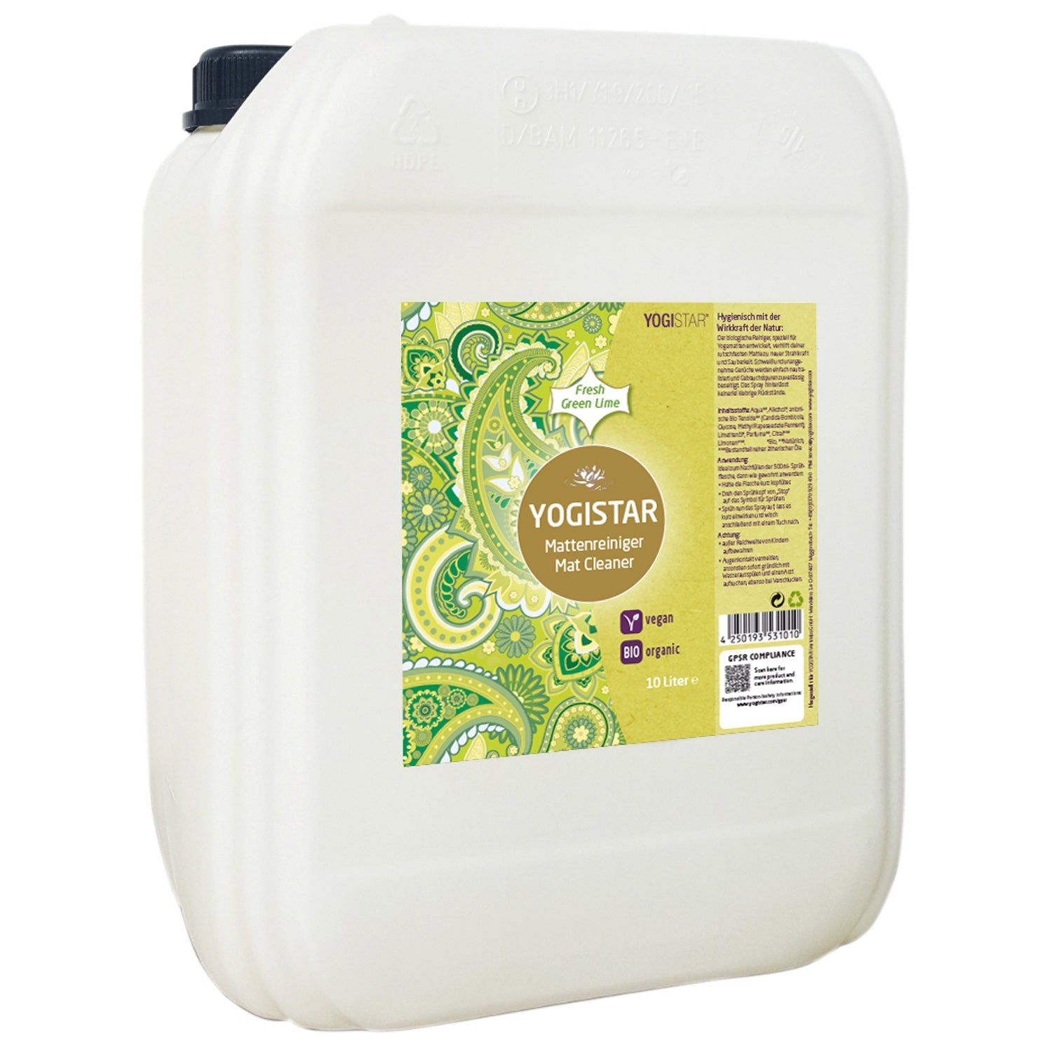 Bio Yogamat schoner  - frisse groene limoen - 10 l