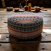 Meditationskissen - rund - ethnic - organic cotton - YOGISHOP