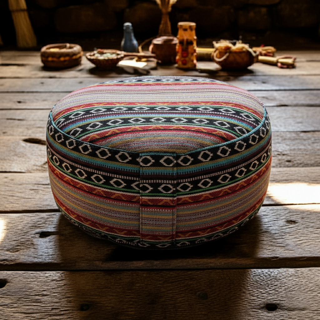 Meditationskissen - rund - ethnic - organic cotton