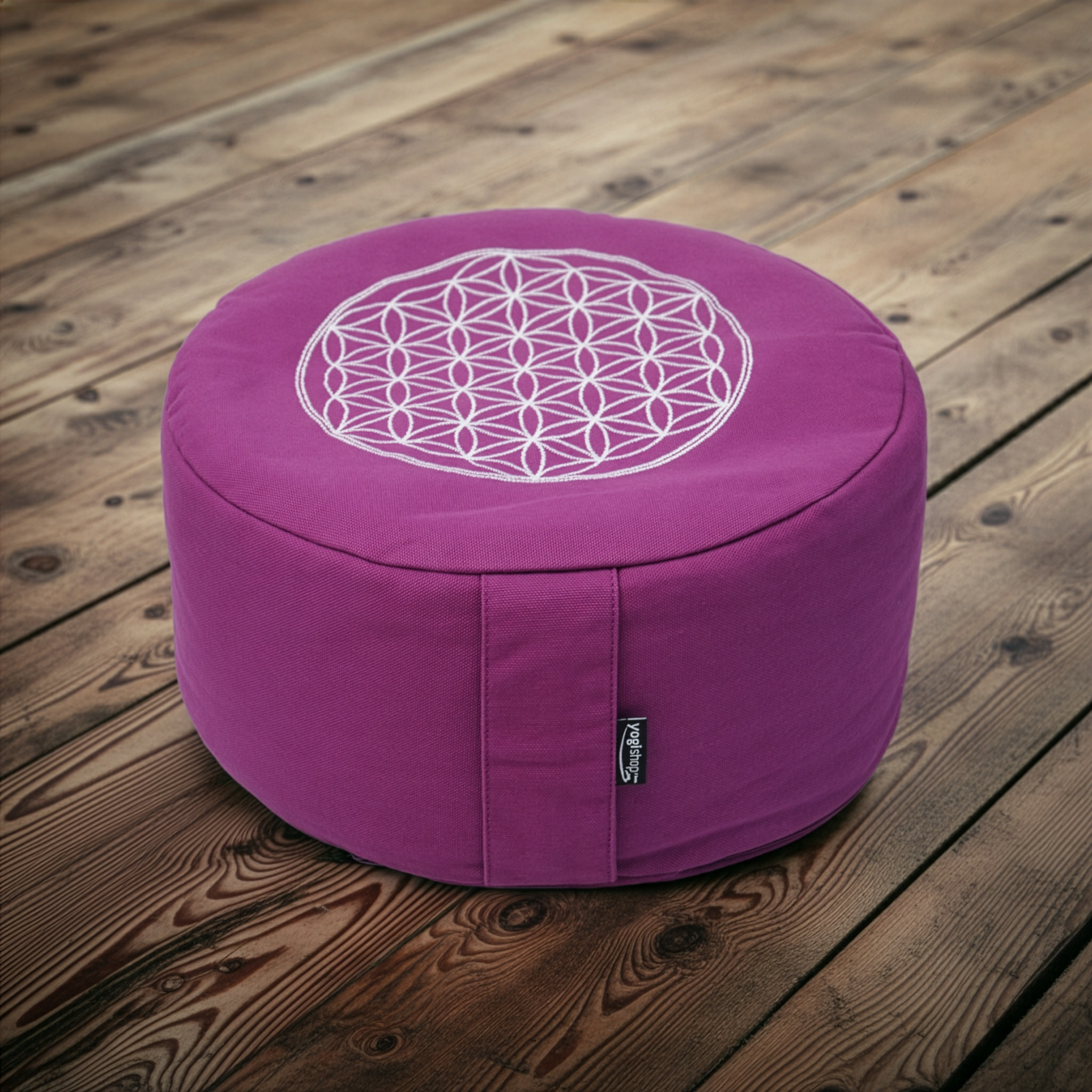 Meditatiekussen rond - vintage - katoen - ø 30cm x 15cm