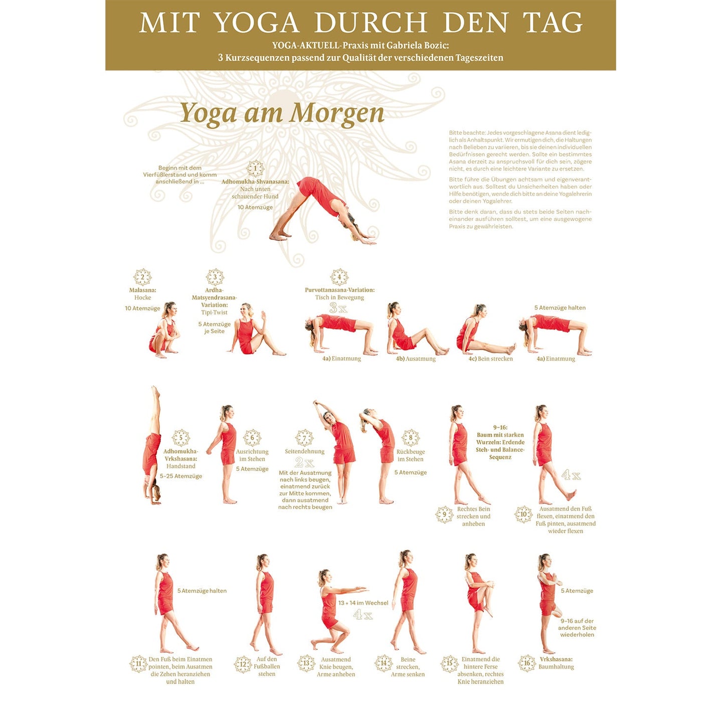 Mit Yoga durch den Tag Poster A4 - YOGISHOP