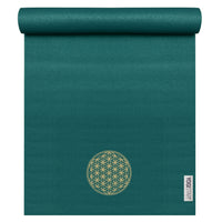 My yogimat® basic art collection Sonderposten, petrol - Blume des Lebens - gold