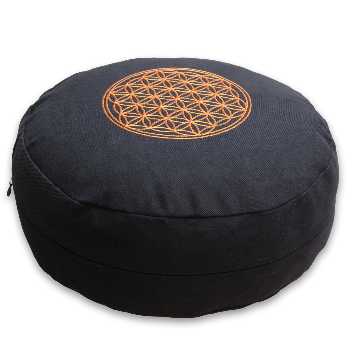 2. Wahl Meditationskissen - rund - black - Blume des Lebens - YOGISHOP