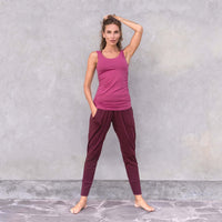 Yoga-Pants Mari bamboo - burgundy - YOGISHOP