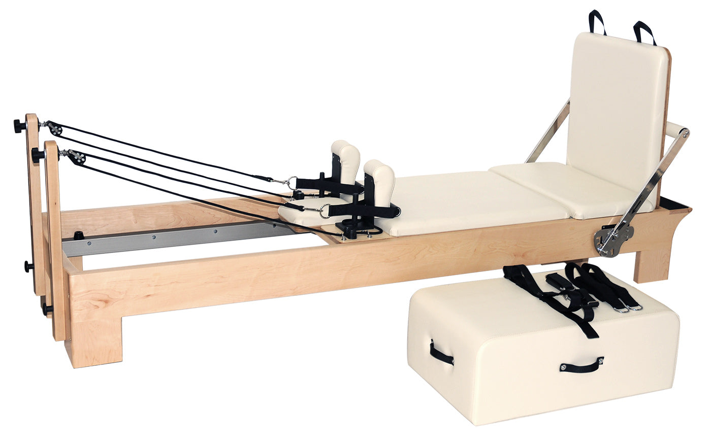 Pilates Reformer Ahorn "Short Leg" (inkl. Sitting Box und Jump Board) - creme - YOGISHOP