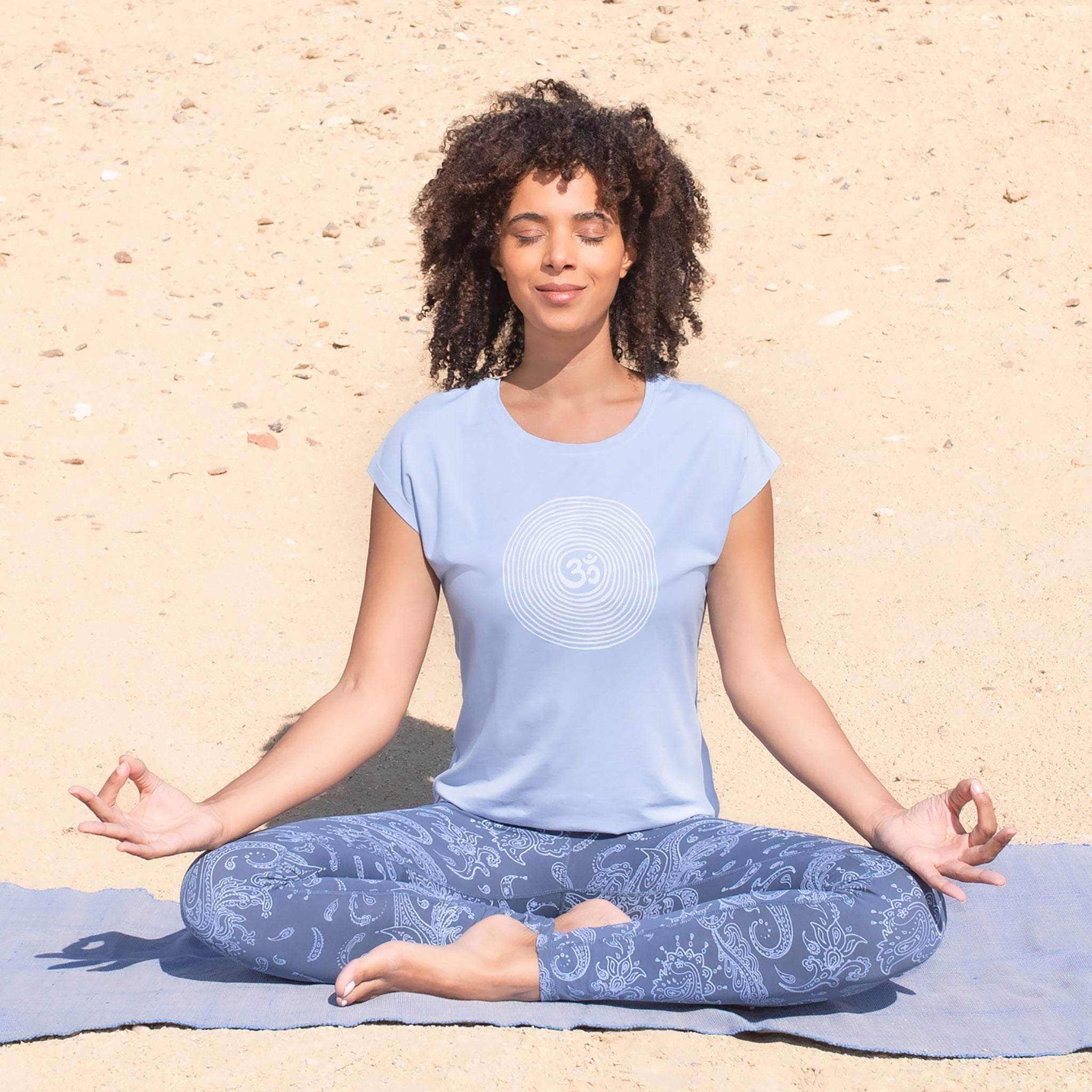 T-Shirt Om tencel - skyblue - YOGISHOP