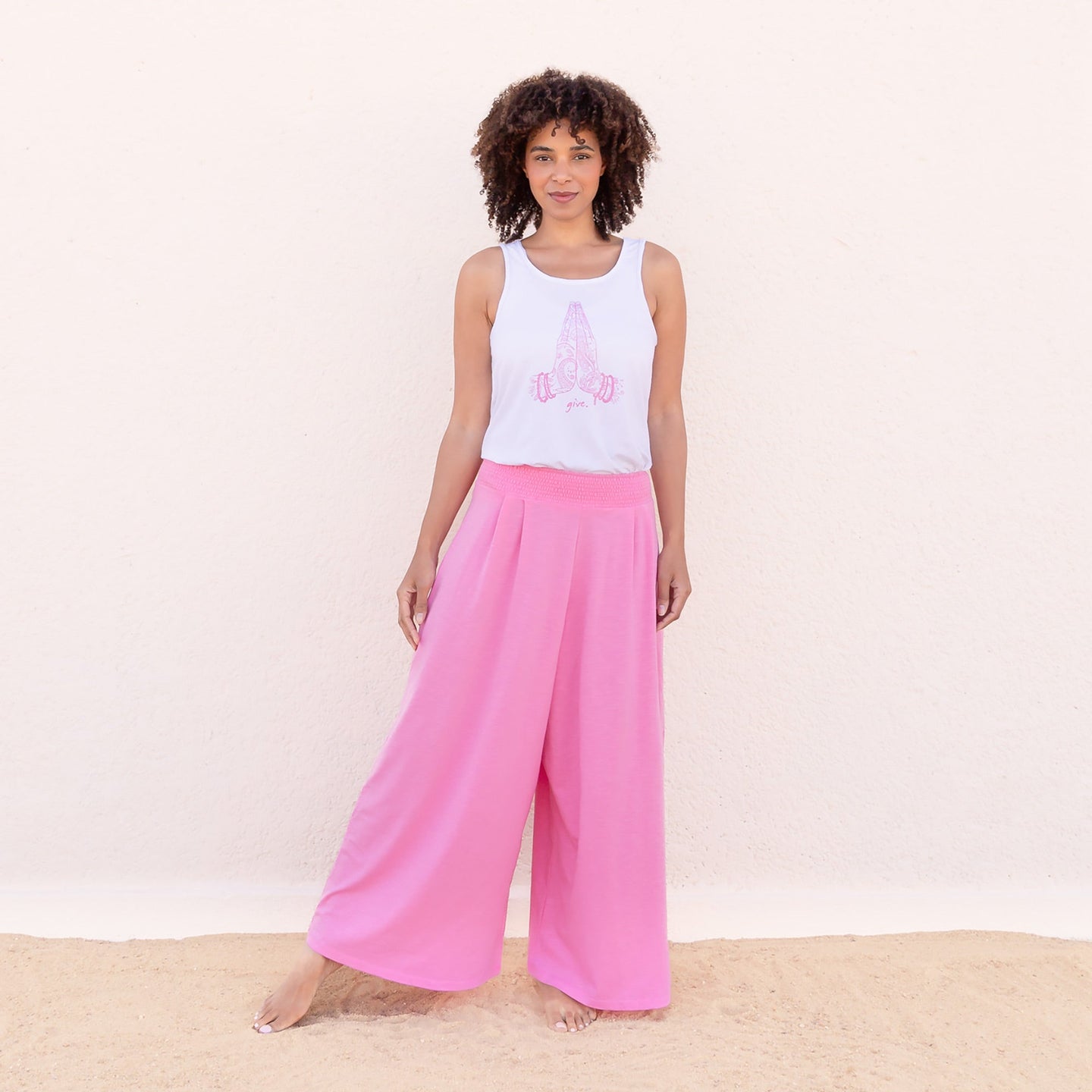 Yoga-top Alaska - wit-roze