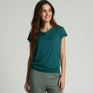 Yoga-Shirt flowing batwing "ala" – petrol - YOGISHOP