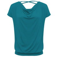 Yoga-Shirt flowing batwing "ala" – petrol