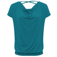 Yoga-Shirt flowing batwing "ala" – petrol