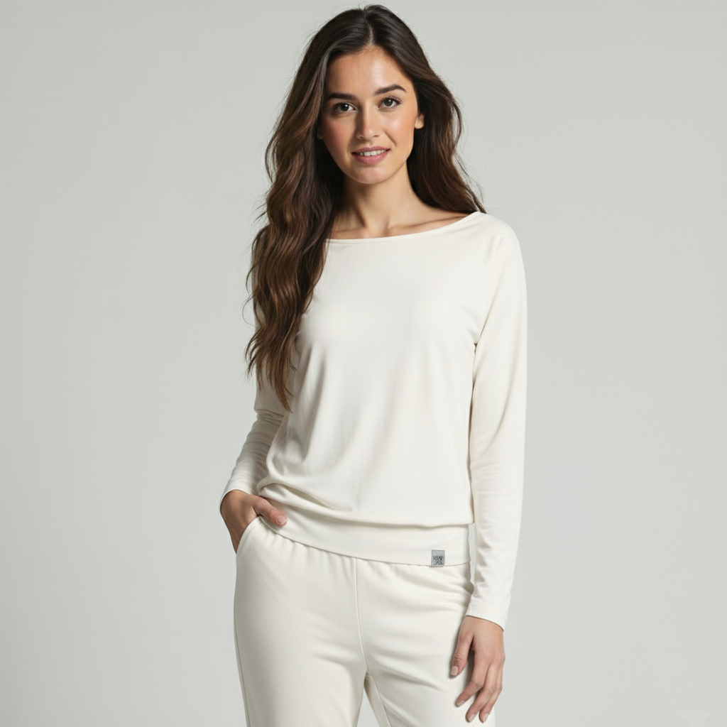 Yoga-Longsleeve "ala" - ivory