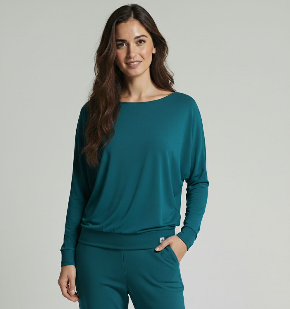 Yoga-Longsleeve "ala" - petrol - YOGISHOP