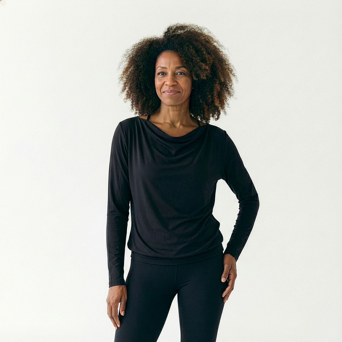 Yoga-Longsleeve flowing shakti "ala" - black - YOGISHOP