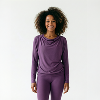 Yoga-Longsleeve flowing shakti "ala" - elderberry - YOGISHOP