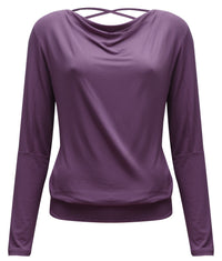 Yoga-Longsleeve flowing shakti "ala" - elderberry - YOGISHOP