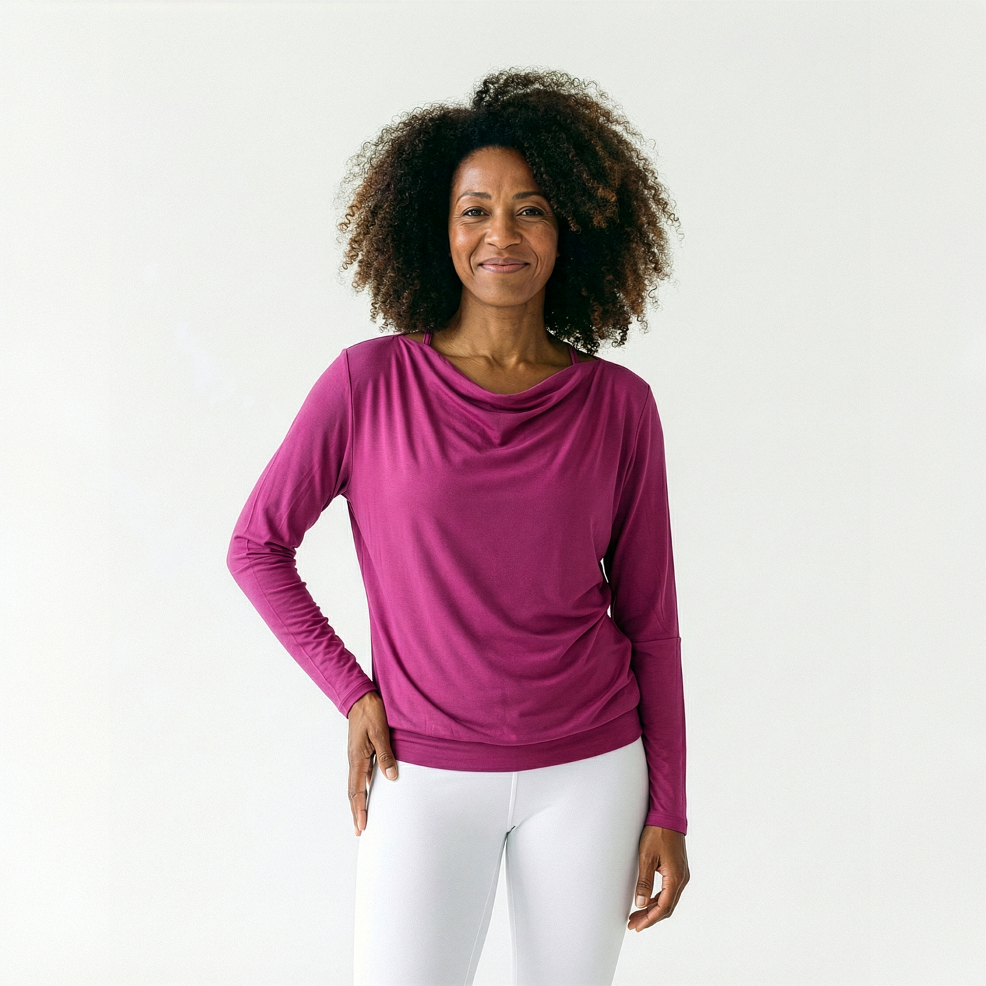 Yoga-Longsleeve flowing shakti "ala" - raspberry - YOGISHOP