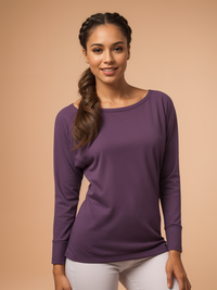 Yoga-Longsleeve "rheia" - velvet plum