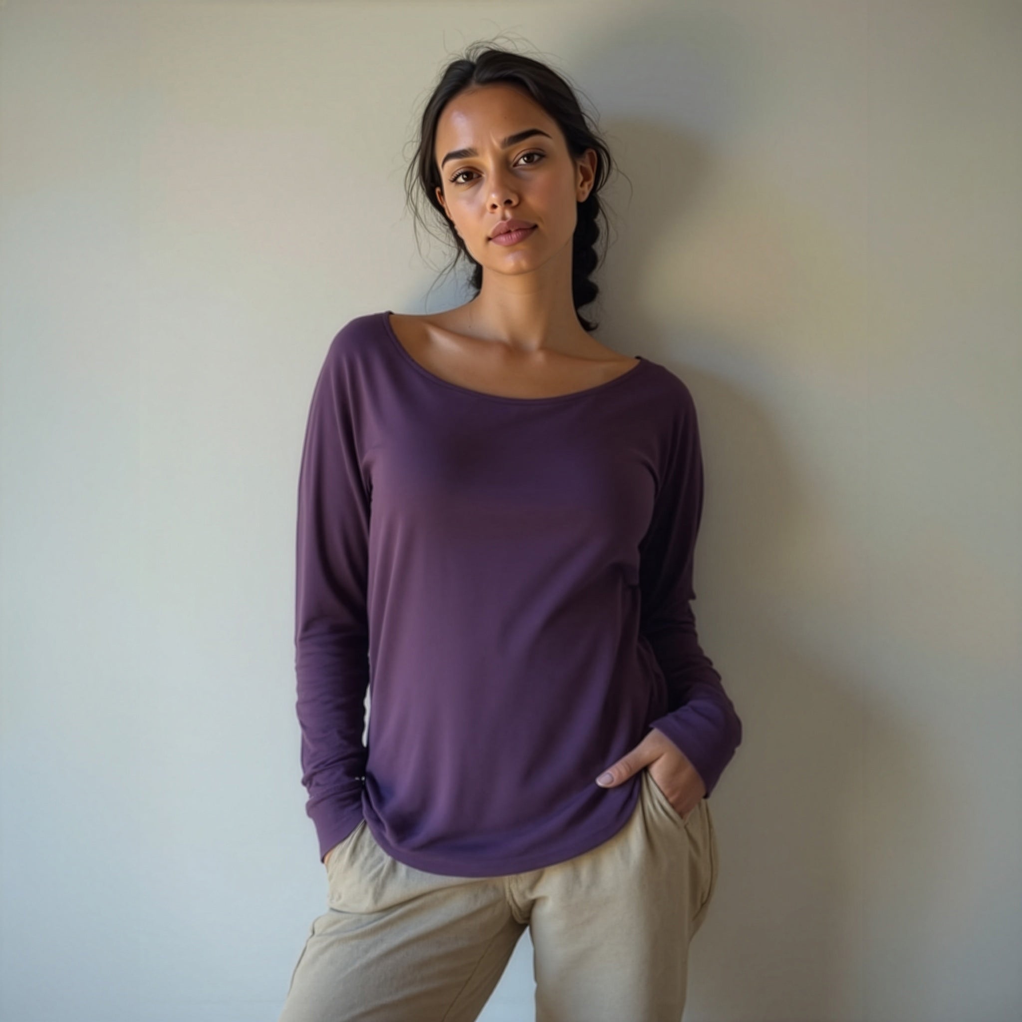 Yoga-Longsleeve "rheia" - velvet plum - YOGISTAR