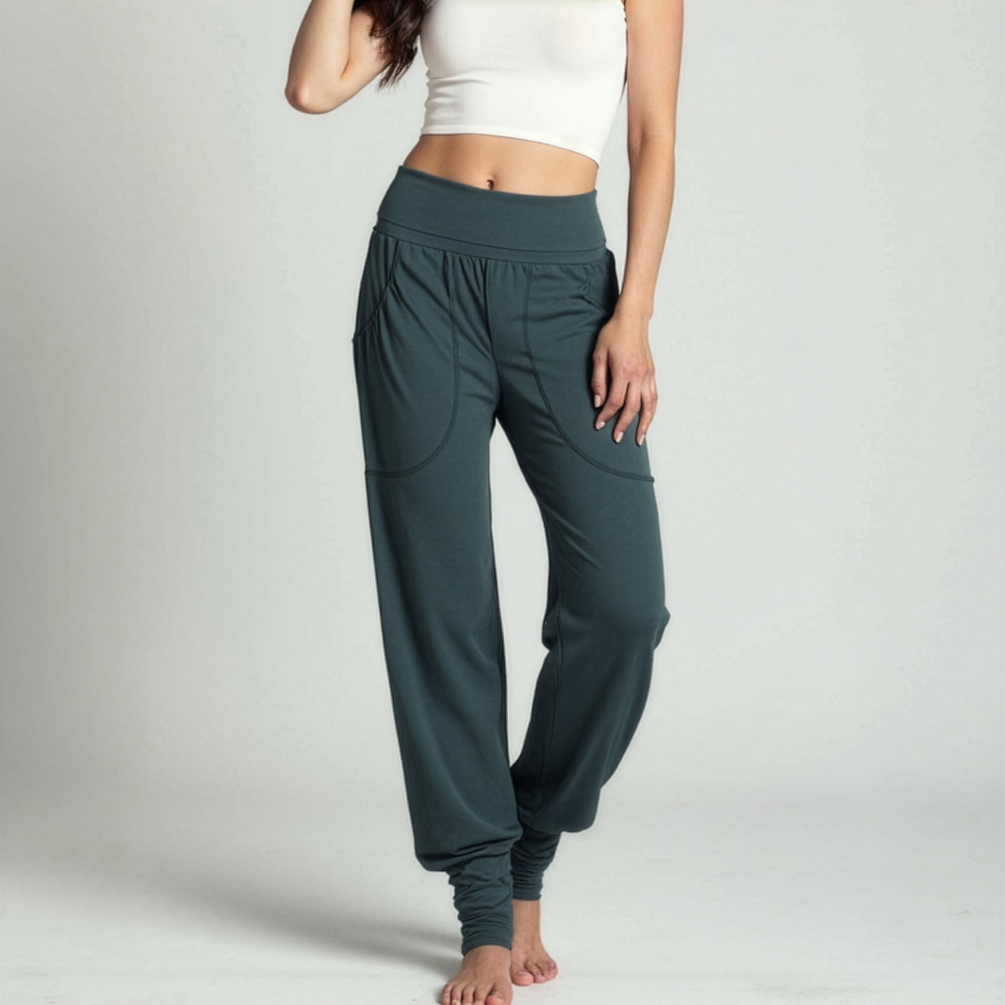 Yoga-Harempants "rheia" - pine green