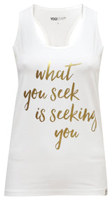Yoga-Racerback-Top „what you seek...“ - ivory/gold - YOGISHOP