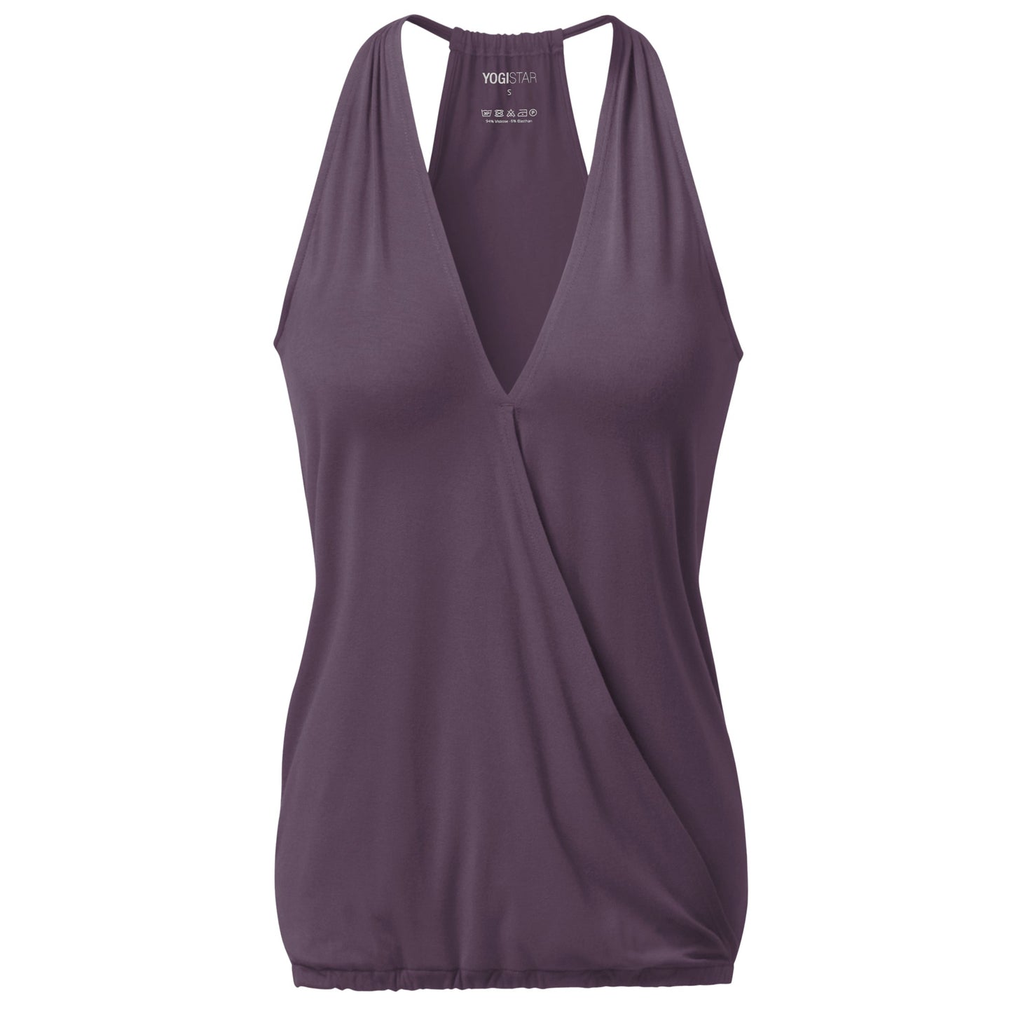 Yoga-Racerback V-Neck "ala" - elderberry - YOGISHOP