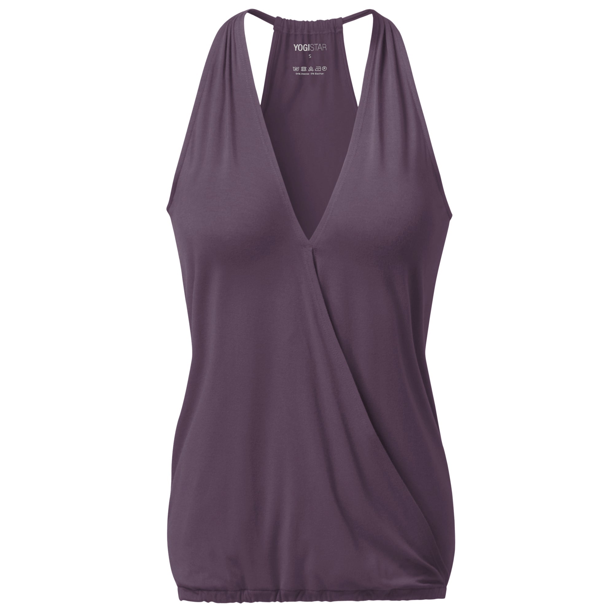Yoga-Racerback V-Neck "ala" - elderberry - YOGISHOP