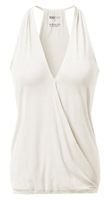 Yoga-Racerback V-Neck "ala" - ivory