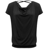 Yoga-Shirt flowing batwing "ala" - black - YOGISHOP