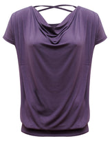 Yoga-Shirt flowing batwing "ala" – elderberry - YOGISHOP
