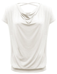 Yoga-Shirt flowing batwing "ala" – ivory - YOGISHOP