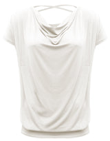 Yoga-Shirt flowing batwing "ala" – ivory