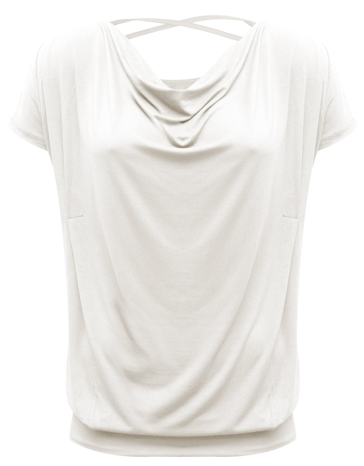 Yoga-Shirt flowing batwing "ala" – ivory
