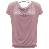Yoga-shirt vloeiende vleermuisvleugel "ala" - roos