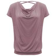 Yoga-Shirt flowing batwing "ala" - rose