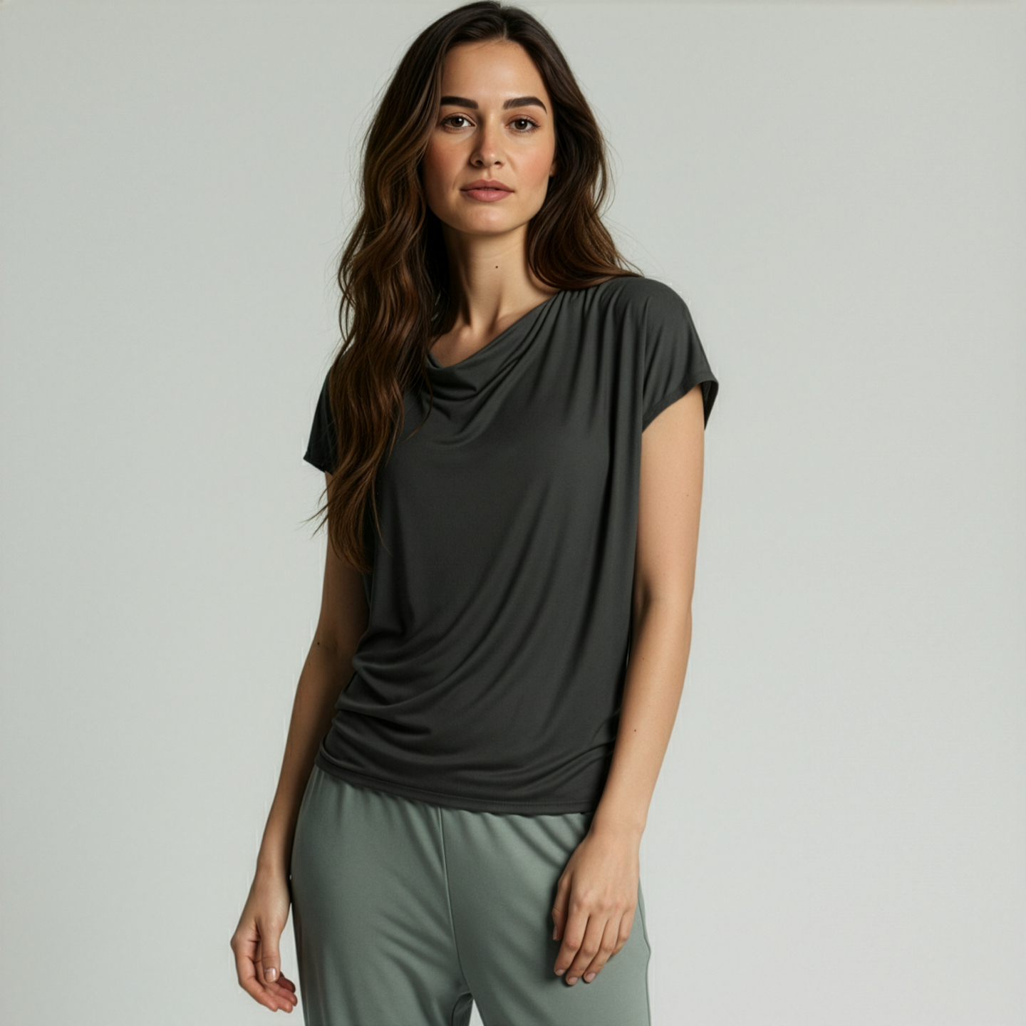 Yoga-Shirt flowing batwing "ala" – stonehenge - YOGISHOP