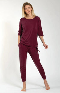 Yoga-Shirt Sara - Dark Red - YOGISTAR