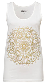 Yoga-Tank-Top „mandala“ - ivory/gold