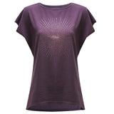 Yoga-T-Shirt Batwing „sunray“ - berry/copper