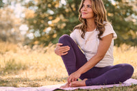 Yoga-T-Shirt Batwing „yoga“ - ivory/copper - YOGISHOP