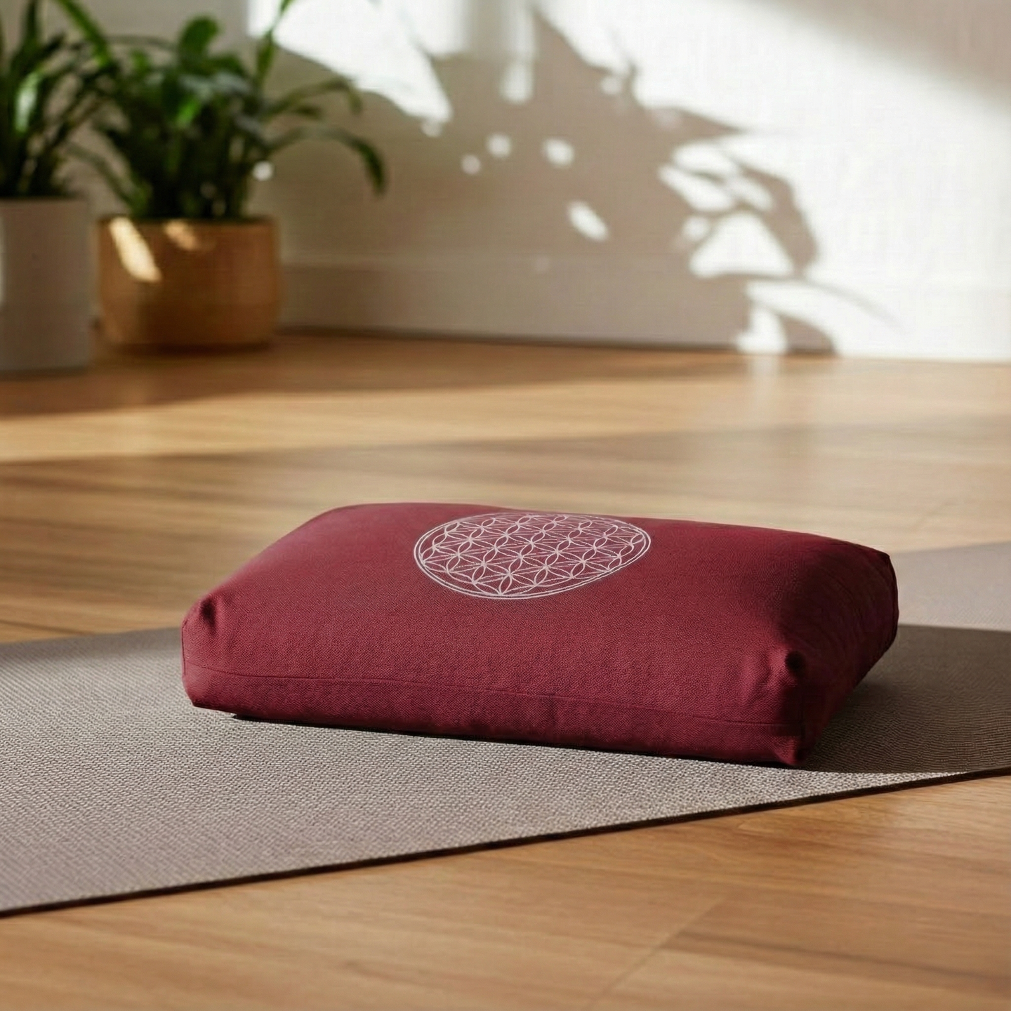 Yogakissen - klein - Blume des Lebens - mit Bio Dinkelspelz-Füllung - YOGISHOP