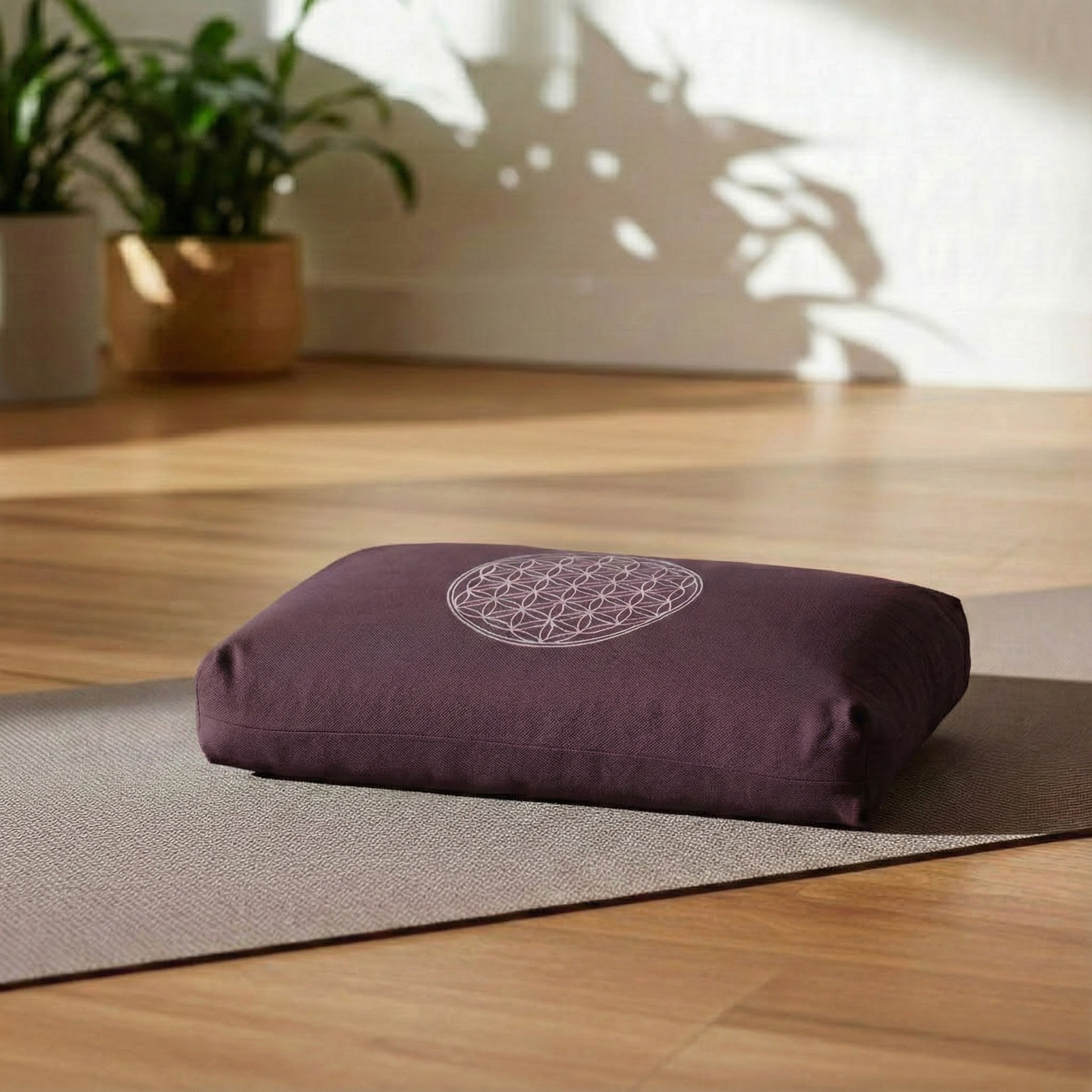 Yogakissen - klein - Blume des Lebens - mit Kapok-Füllung - YOGISHOP