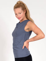 Yoga Top Eva - Blue Grey, aus Naturmaterial - YOGISHOP