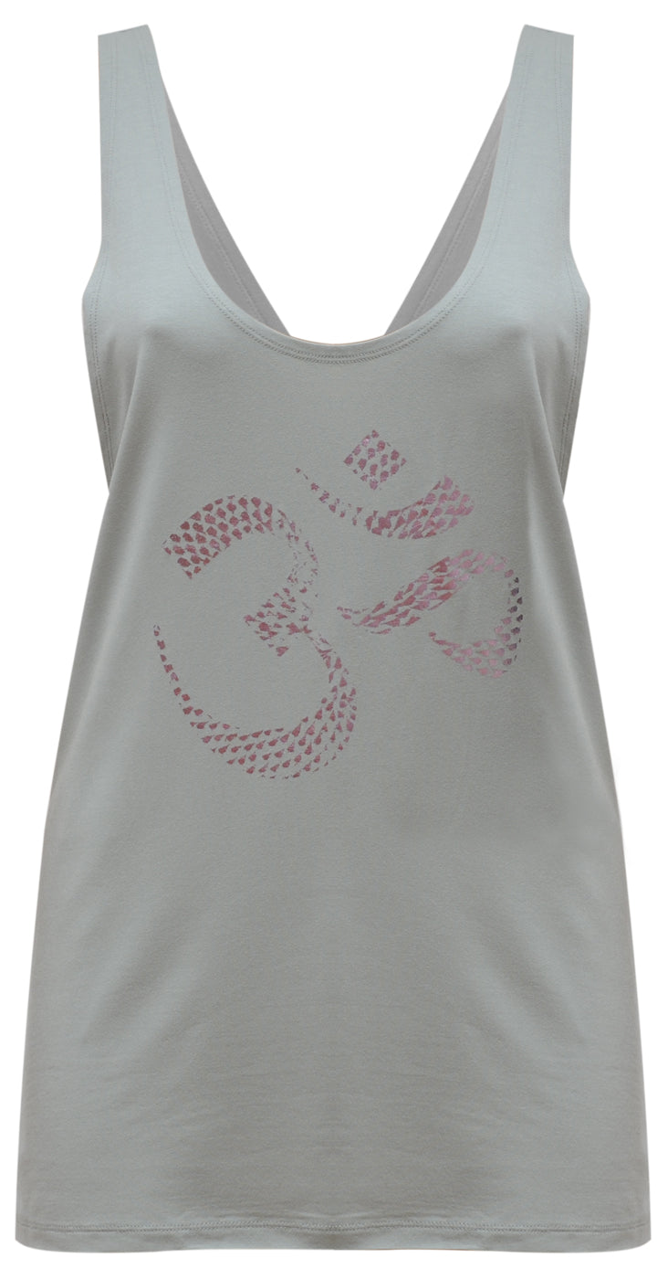 Yoga-Tank-Top "OM" - grey-green - YOGISHOP