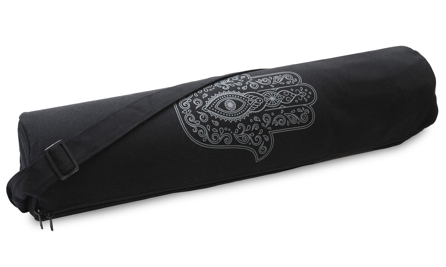 2. Wahl Yogatasche yogibag® basic - zip - cotton - art collection - 65 cm - hand of fatima - black