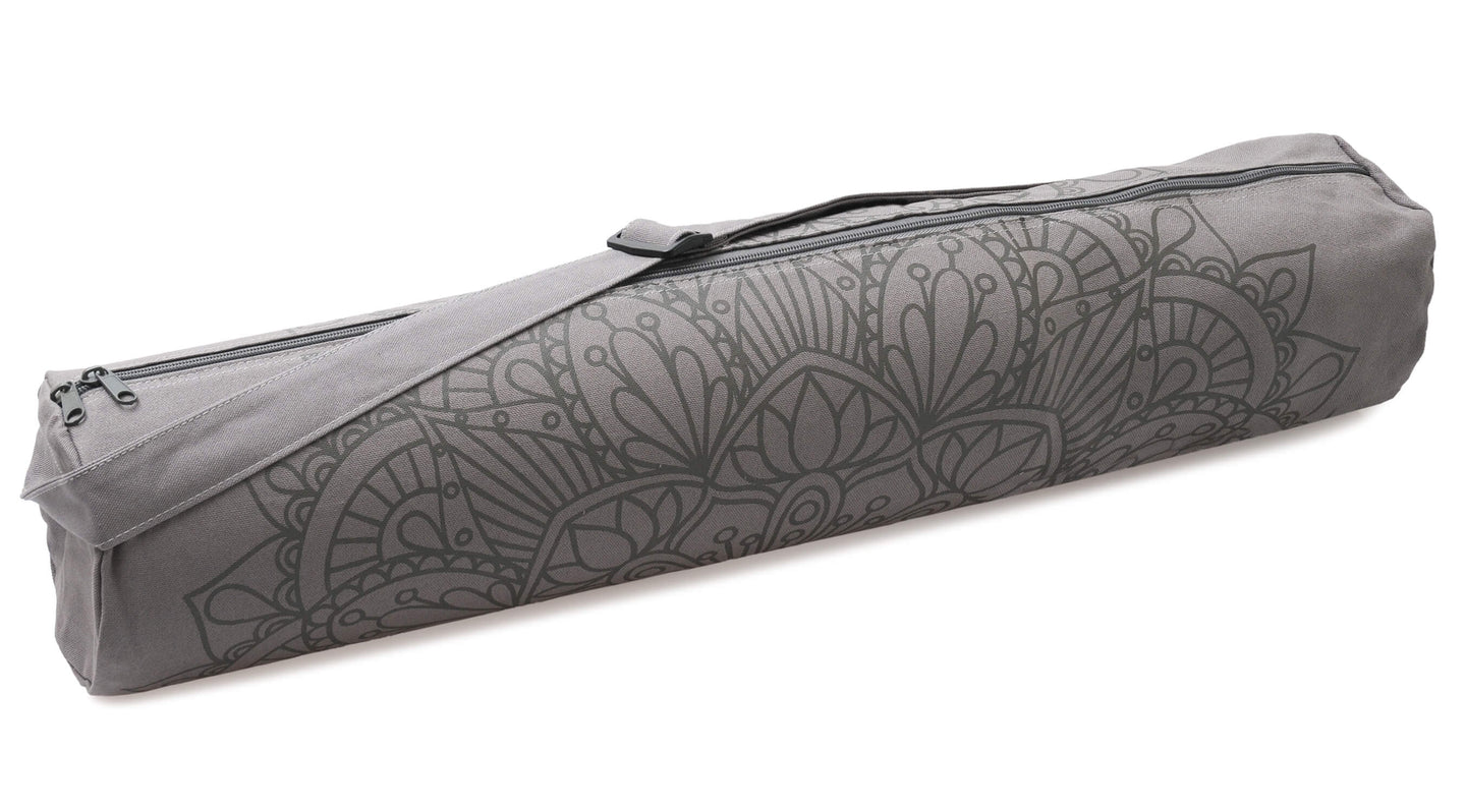 Yogatasche yogibag® basic - zip - cotton - art collection - 86 cm - lotus mandala - graphit - YOGISHOP